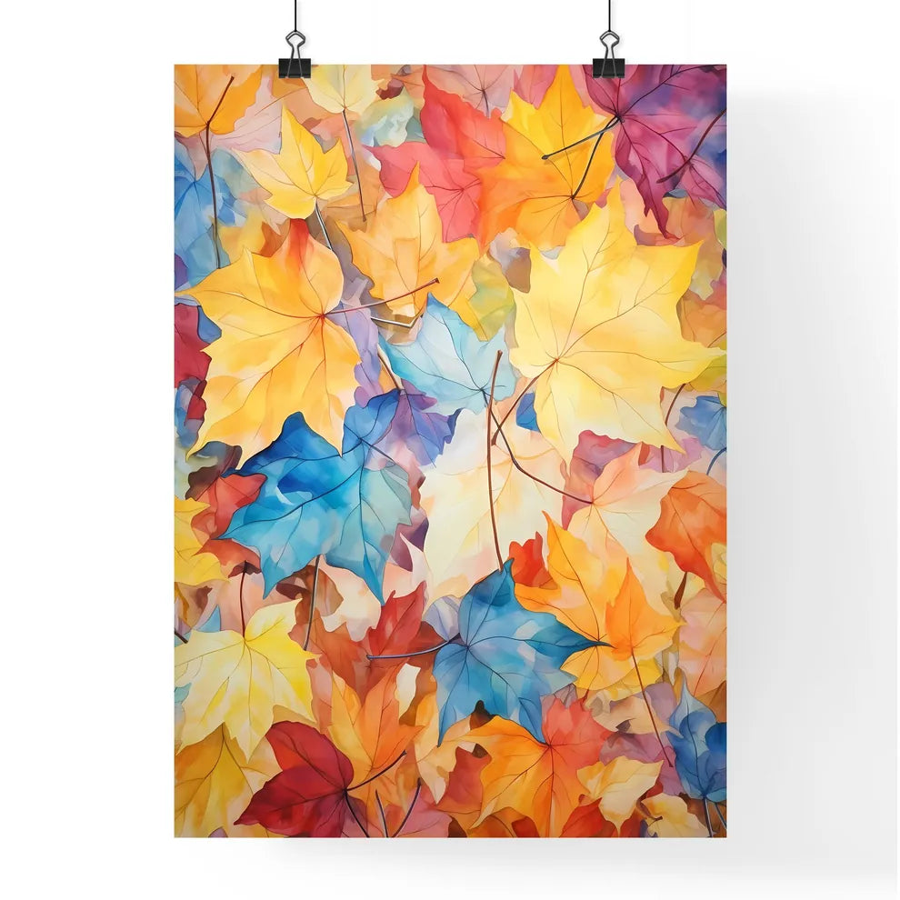 Group Of Colorful Leaves Art Prin Poster