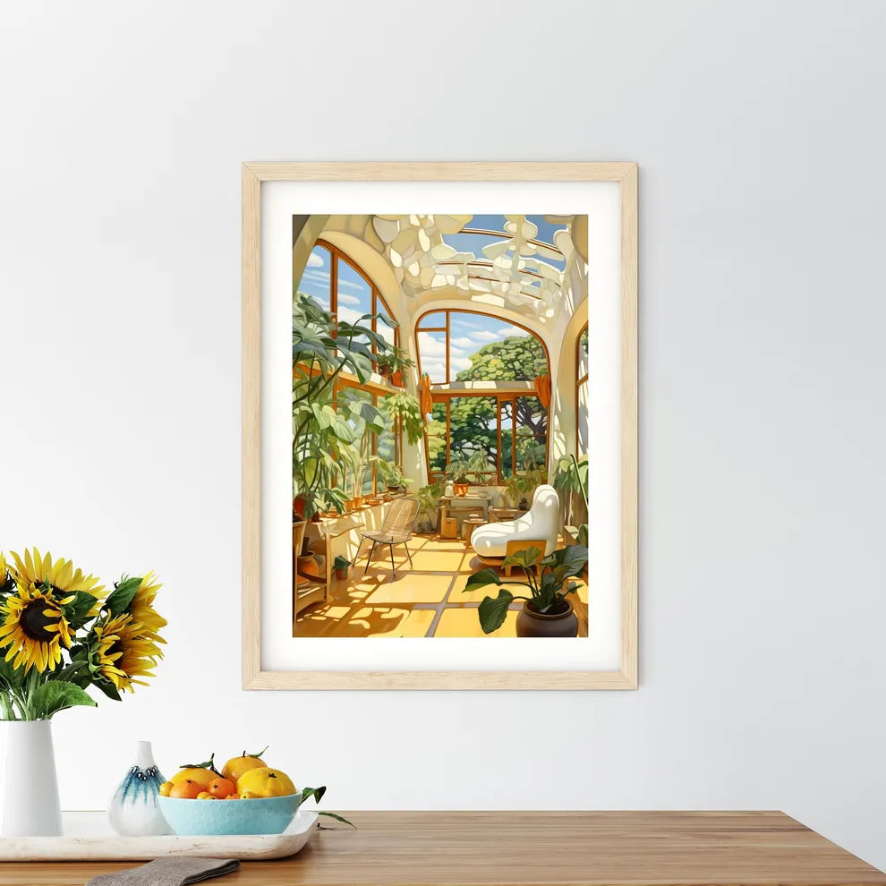 Room With Plants And A Chair Art Prin - Kitchen Hangings