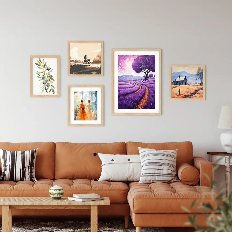 Painting Of A Field Of Lavender Art Prin Framed Print