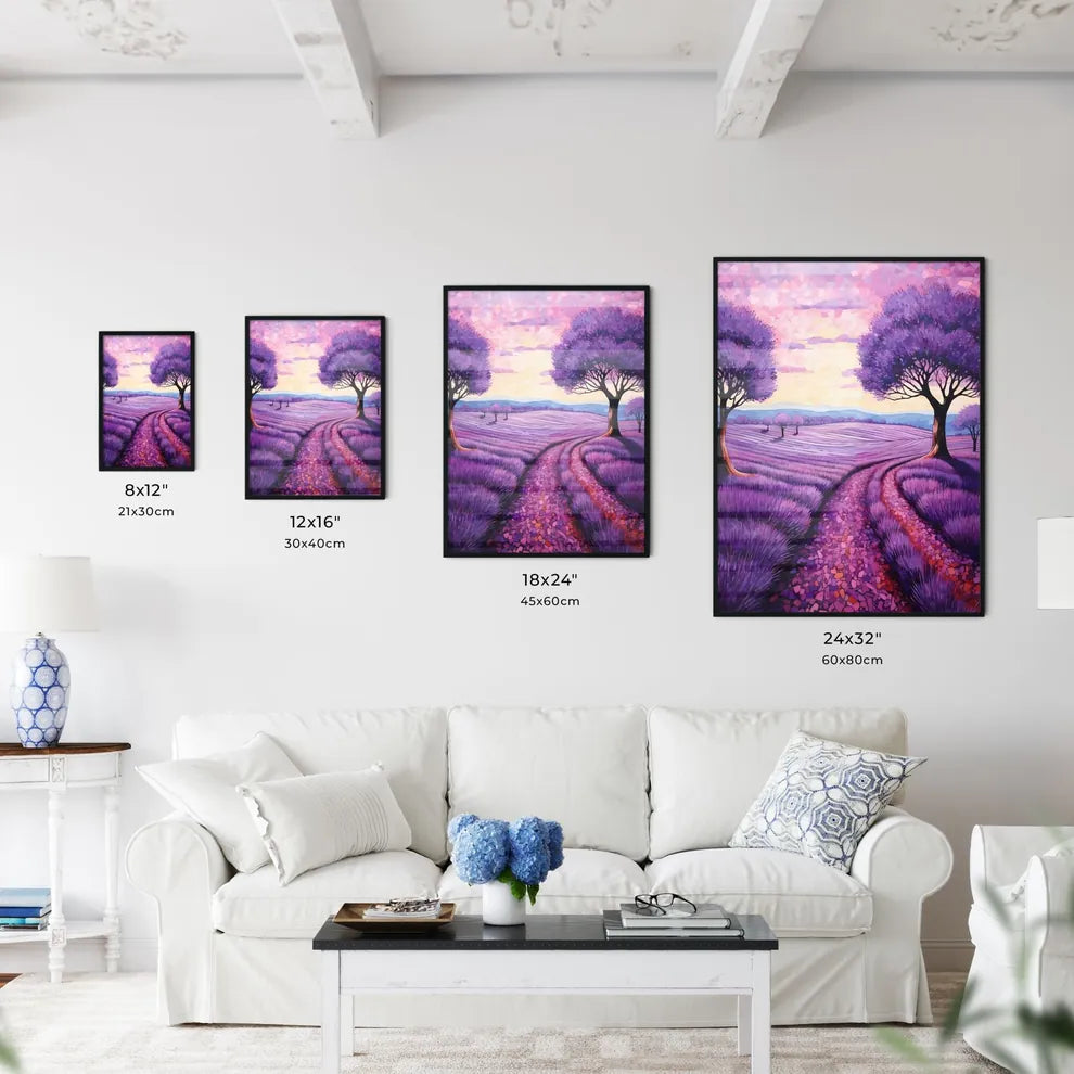 Painting Of A Field Of Lavender Art Prin Wall Art