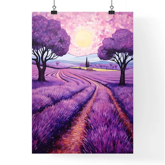 Painting Of A Lavender Field Art Prin Poster