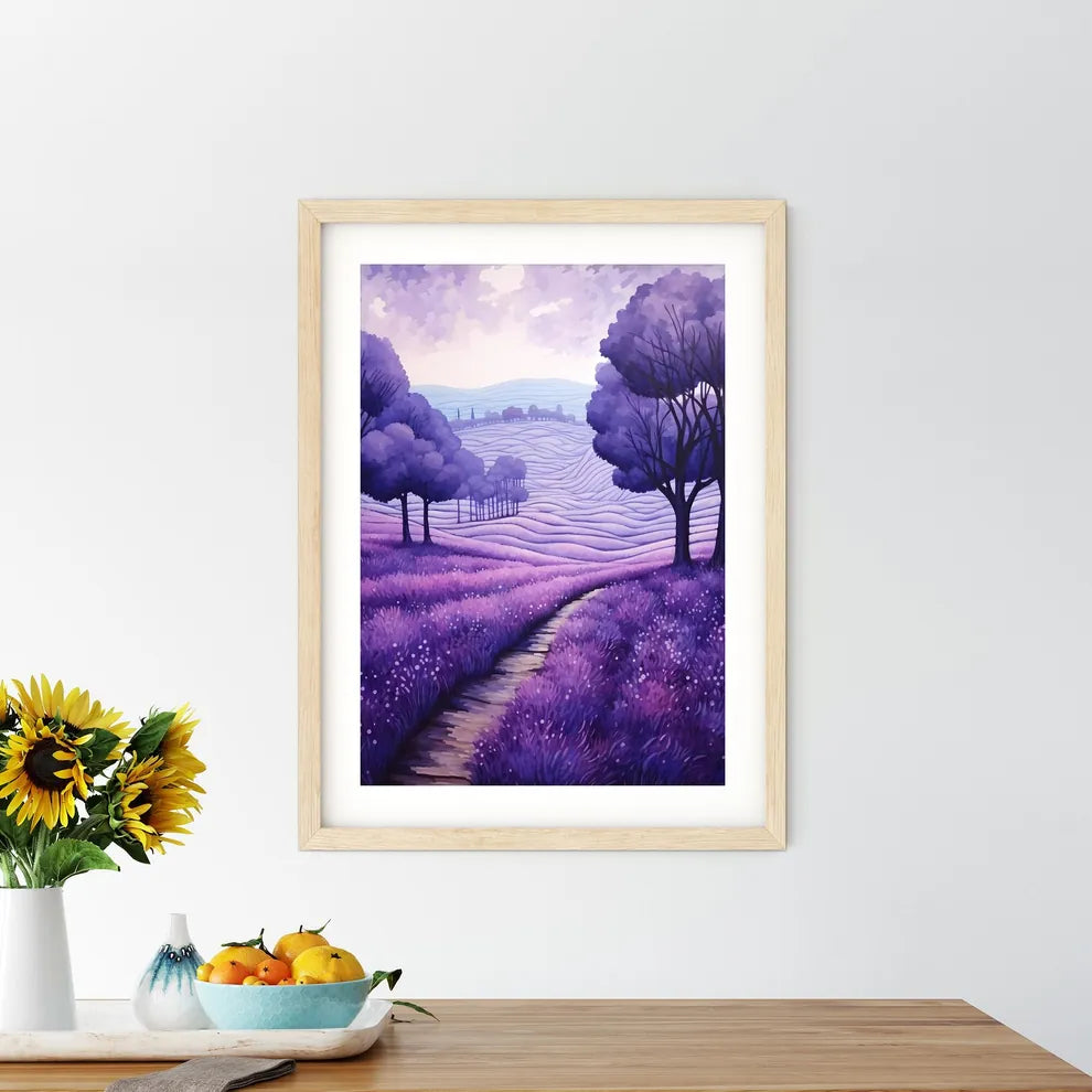 Painting Of A Field Of Lavender Art Prin - Kitchen Hangings
