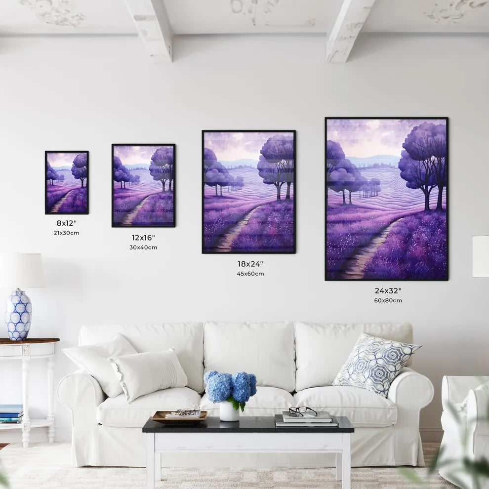 Painting Of A Field Of Lavender Art Prin Wall Art