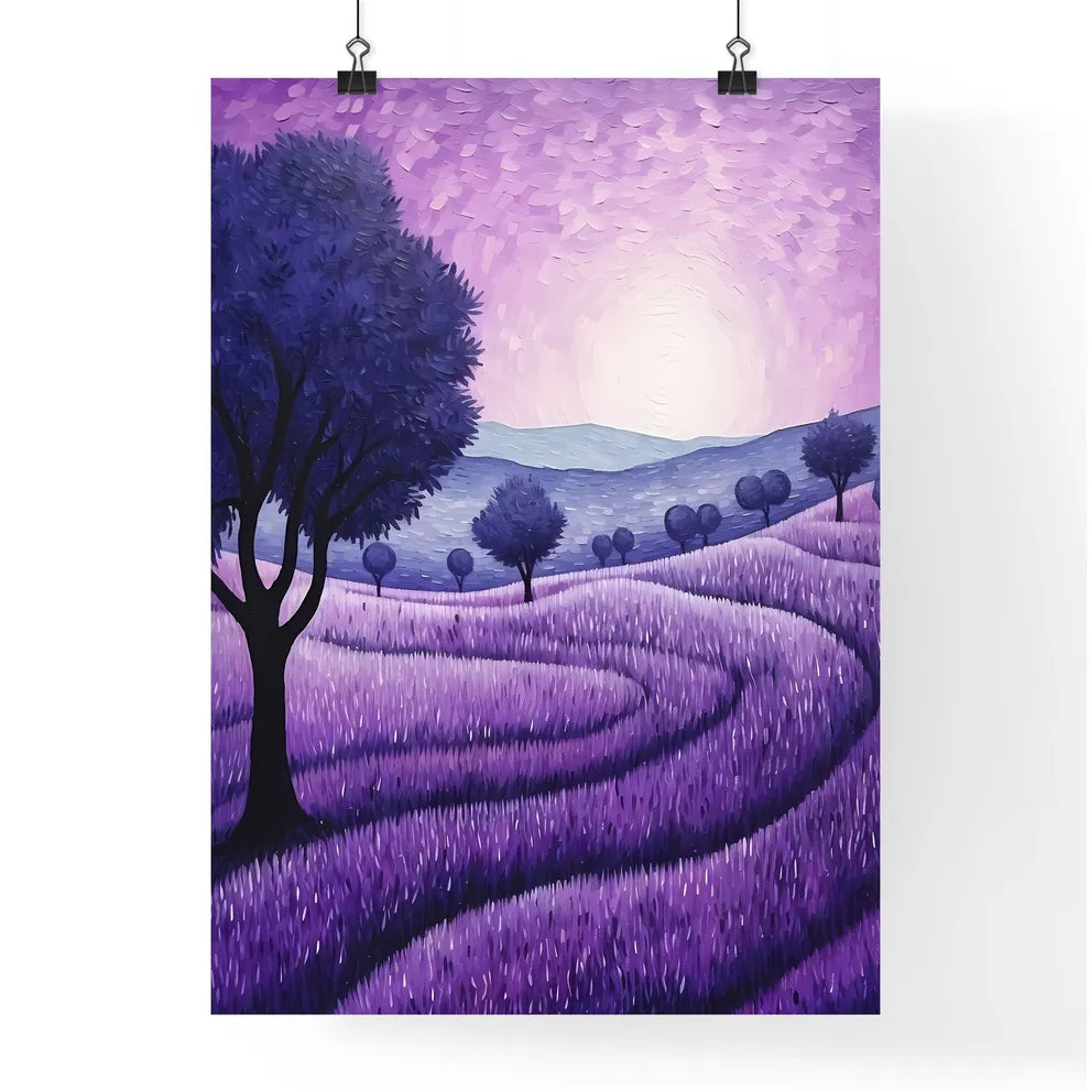 Painting Of A Lavender Field Art Prin Poster