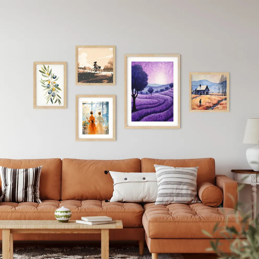 Painting Of A Lavender Field Art Prin Framed Print