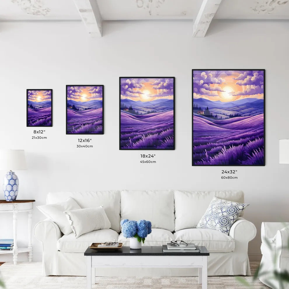 Landscape Of A Field Of Lavender Art Prin Wall Art