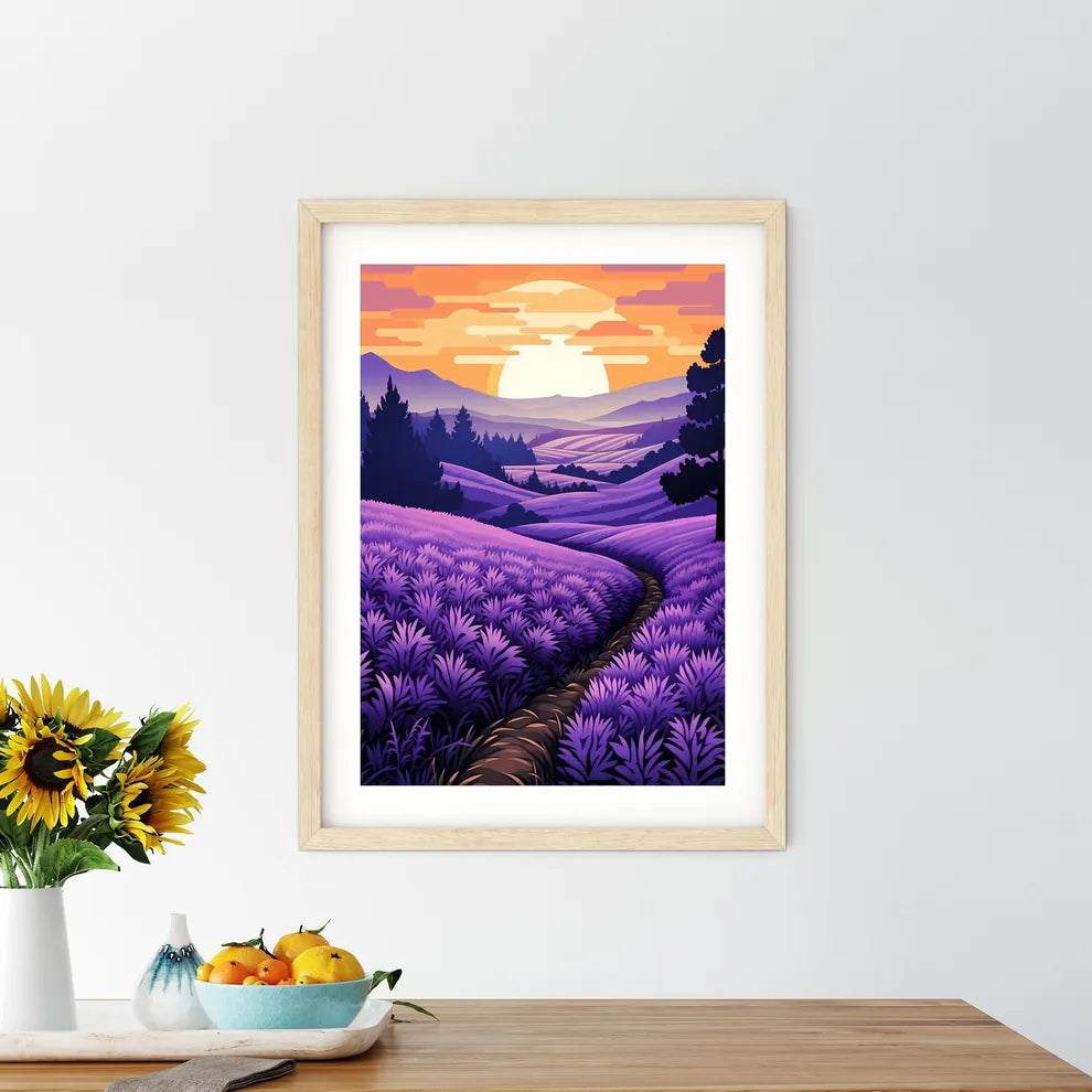 Landscape With A Path In A Field Of Lavender - Kitchen Hangings