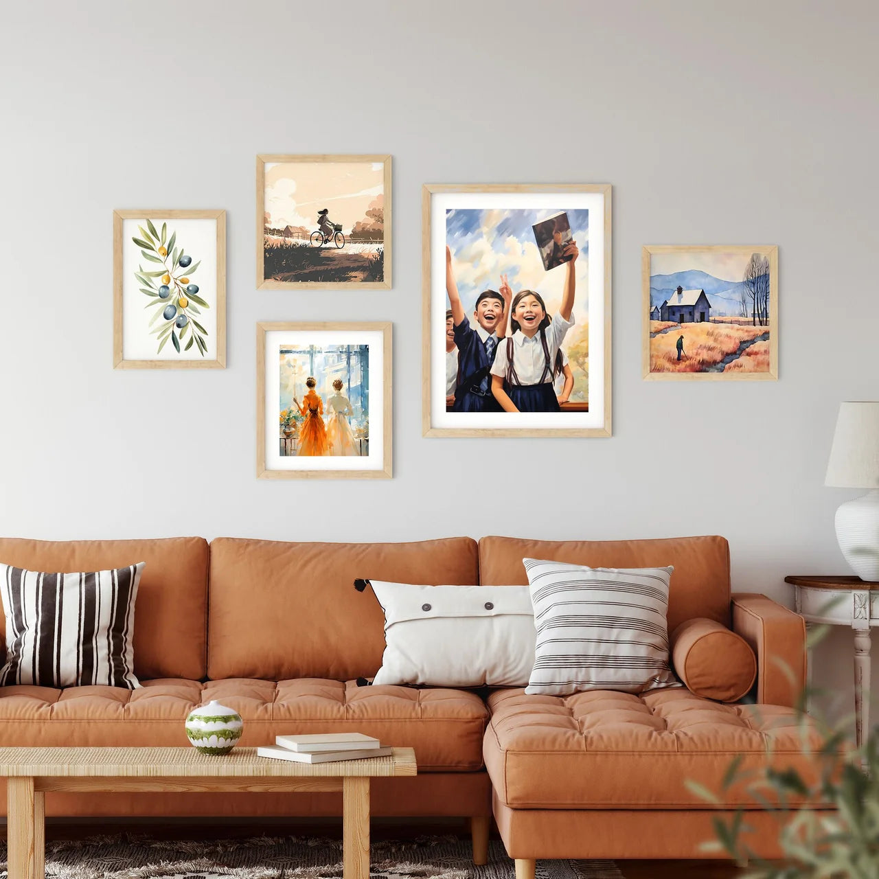 Group Of Children Holding Up Their Hands Art Framed Print