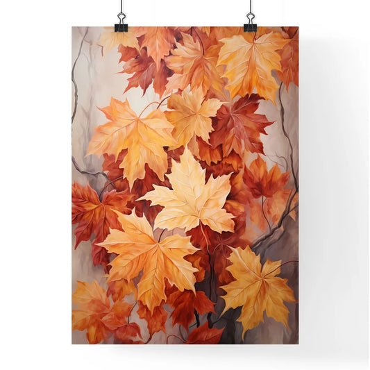Painting Of Orange And Yellow Leaves Art Pri Poster