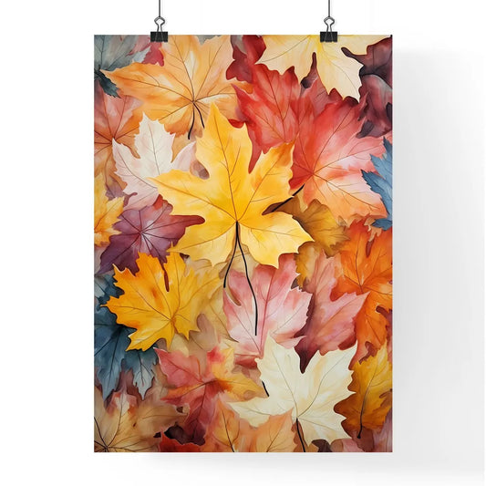 Group Of Colorful Leaves Art Prin Poster