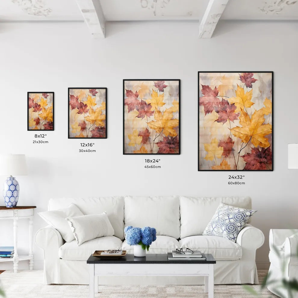 Painting Of Leaves On A Surface Art Prin Wall Art