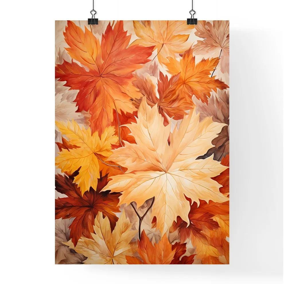 Painting Of Orange And Brown Leaves Art Prin Poster