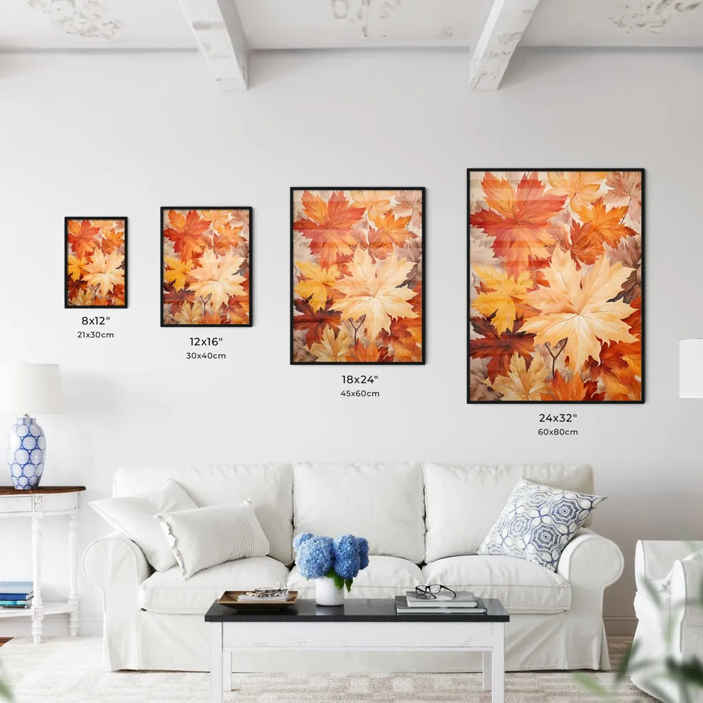 Painting Of Orange And Brown Leaves Art Prin Wall Art