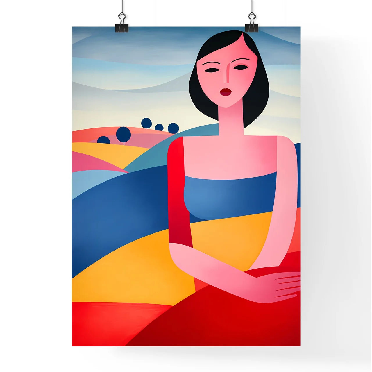 Painting Of A Woman In A Colorful Dress Art  Poster