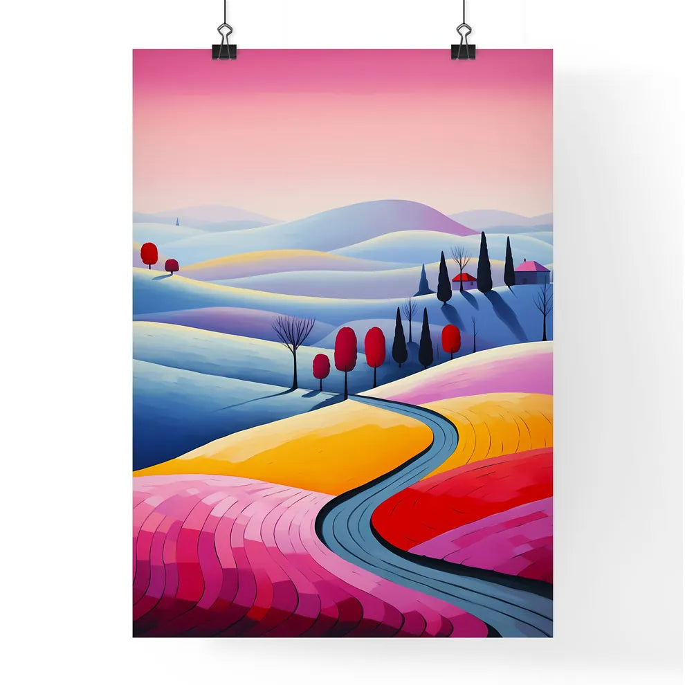 Landscape With Hills And Trees Art Prin Poster
