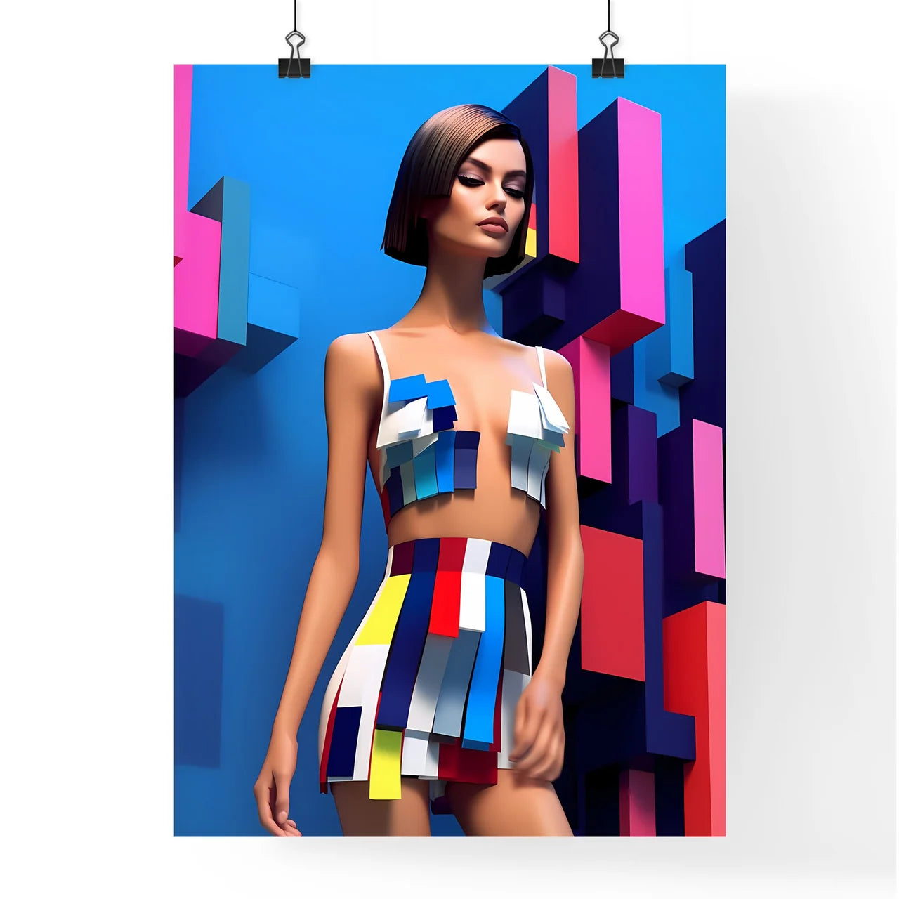 Woman In A Colorful Outfit Art Prin Poster