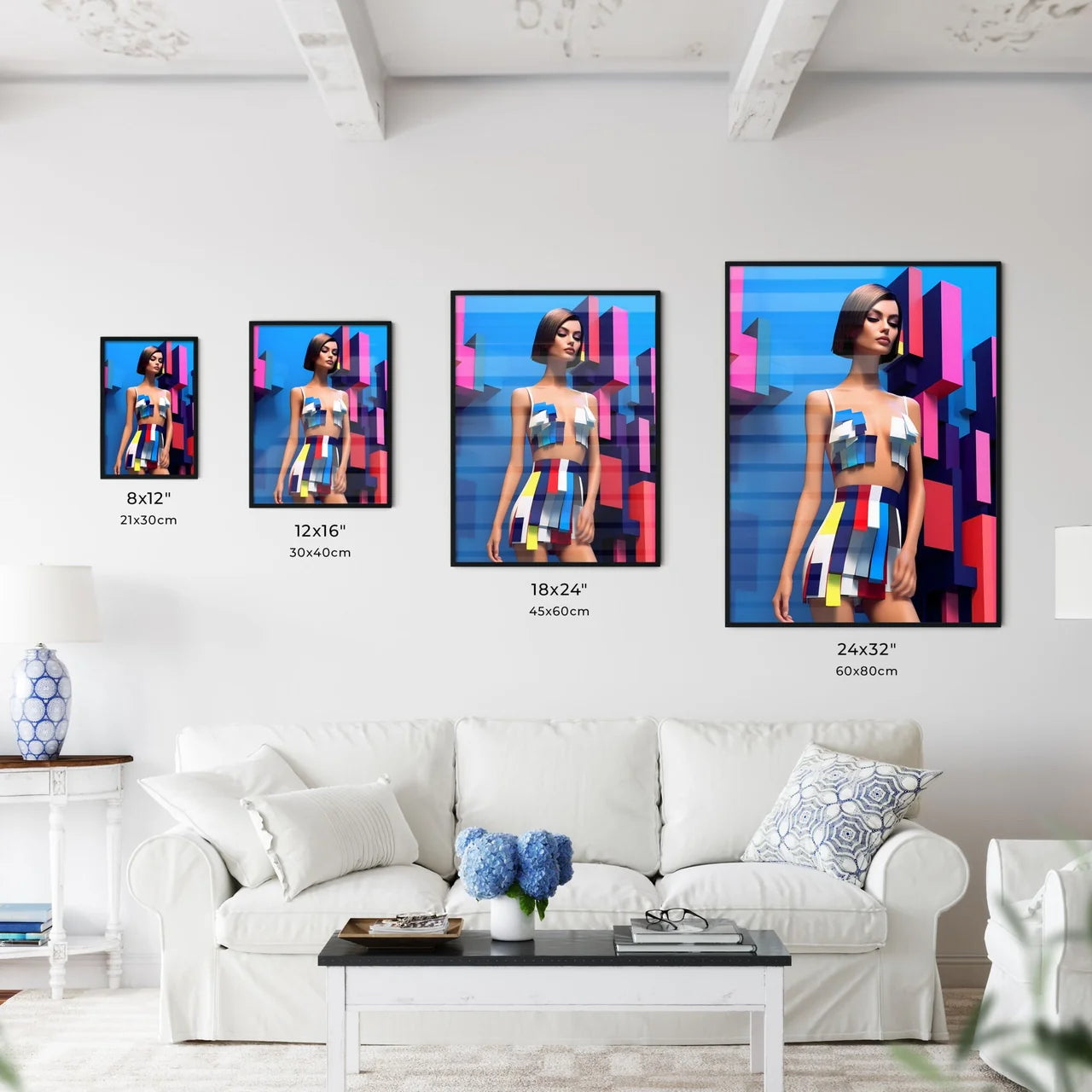 Woman In A Colorful Outfit Art Prin Wall Art