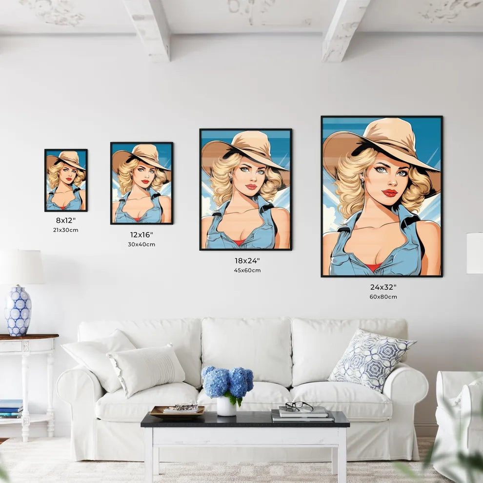Woman Wearing A Hat Art Prin Wall Art