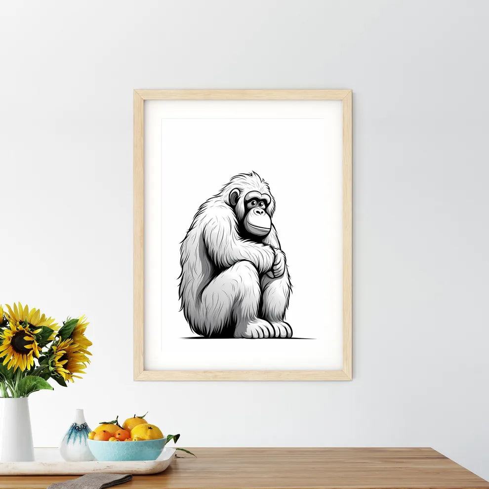 Cartoon Of A Gorilla Art Prin Size Chart