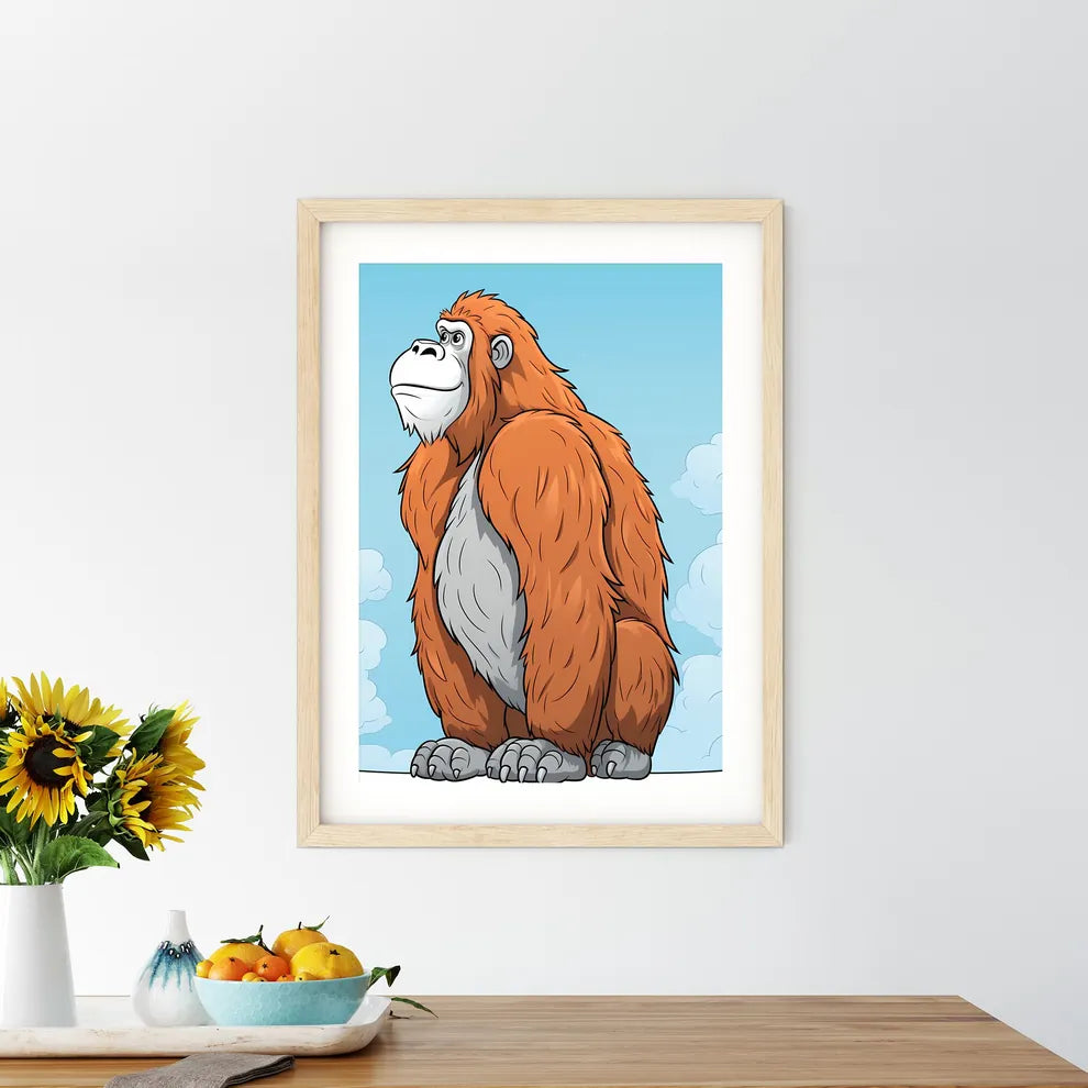 Cartoon Of A Monkey Art Print Size Chart