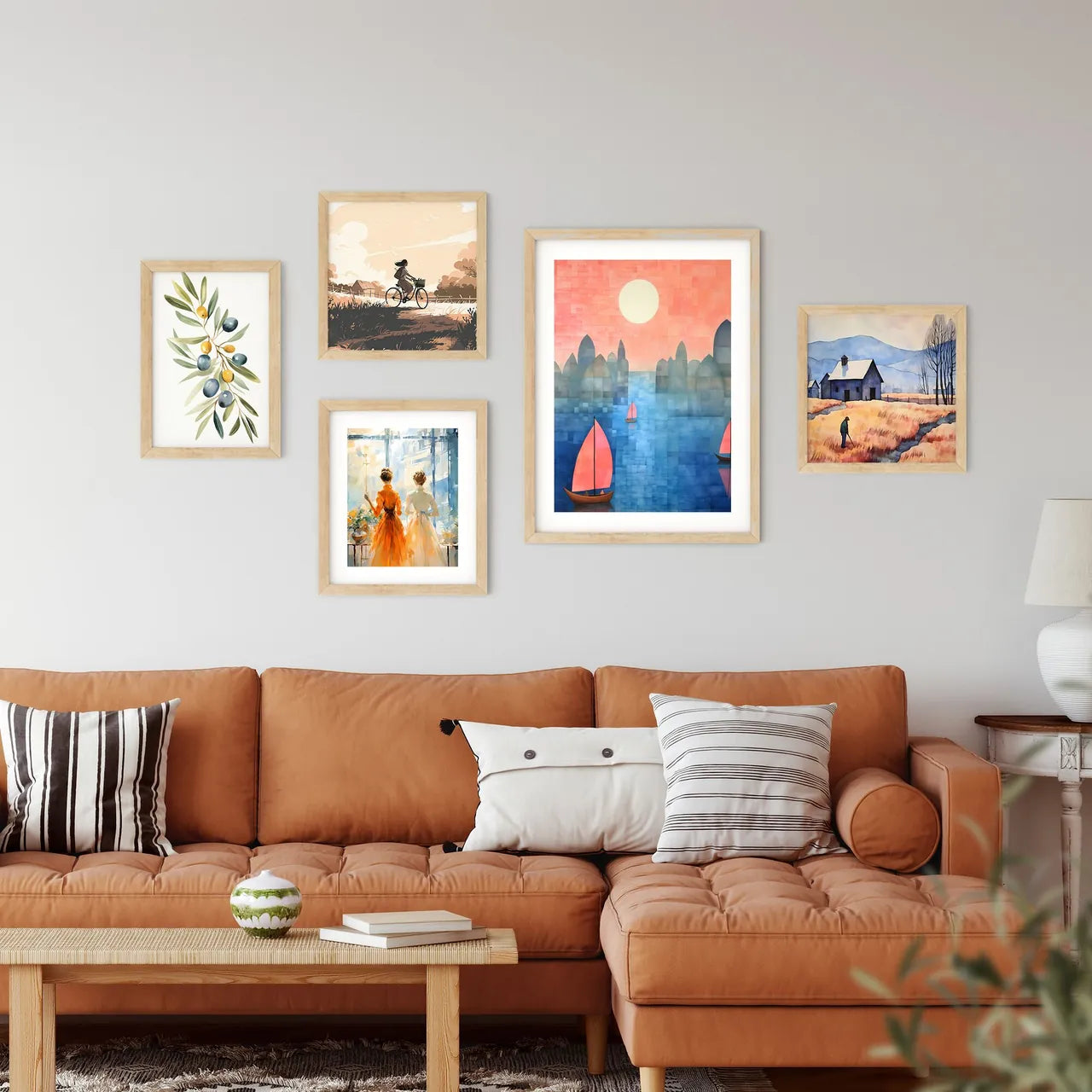 Painting Of Boats In The Water Art Print Custom Print