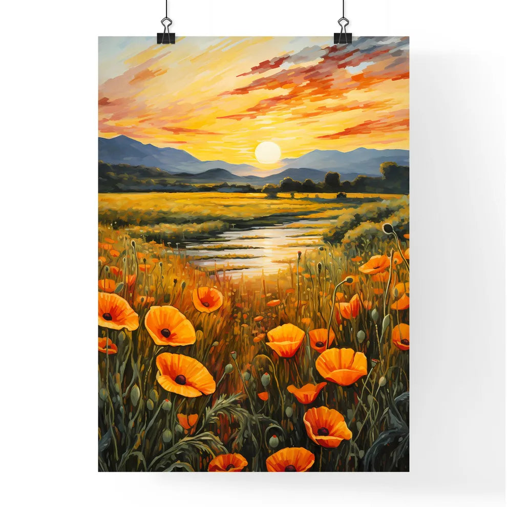 Painting Of A Field Of Flowers Art Prin Poster