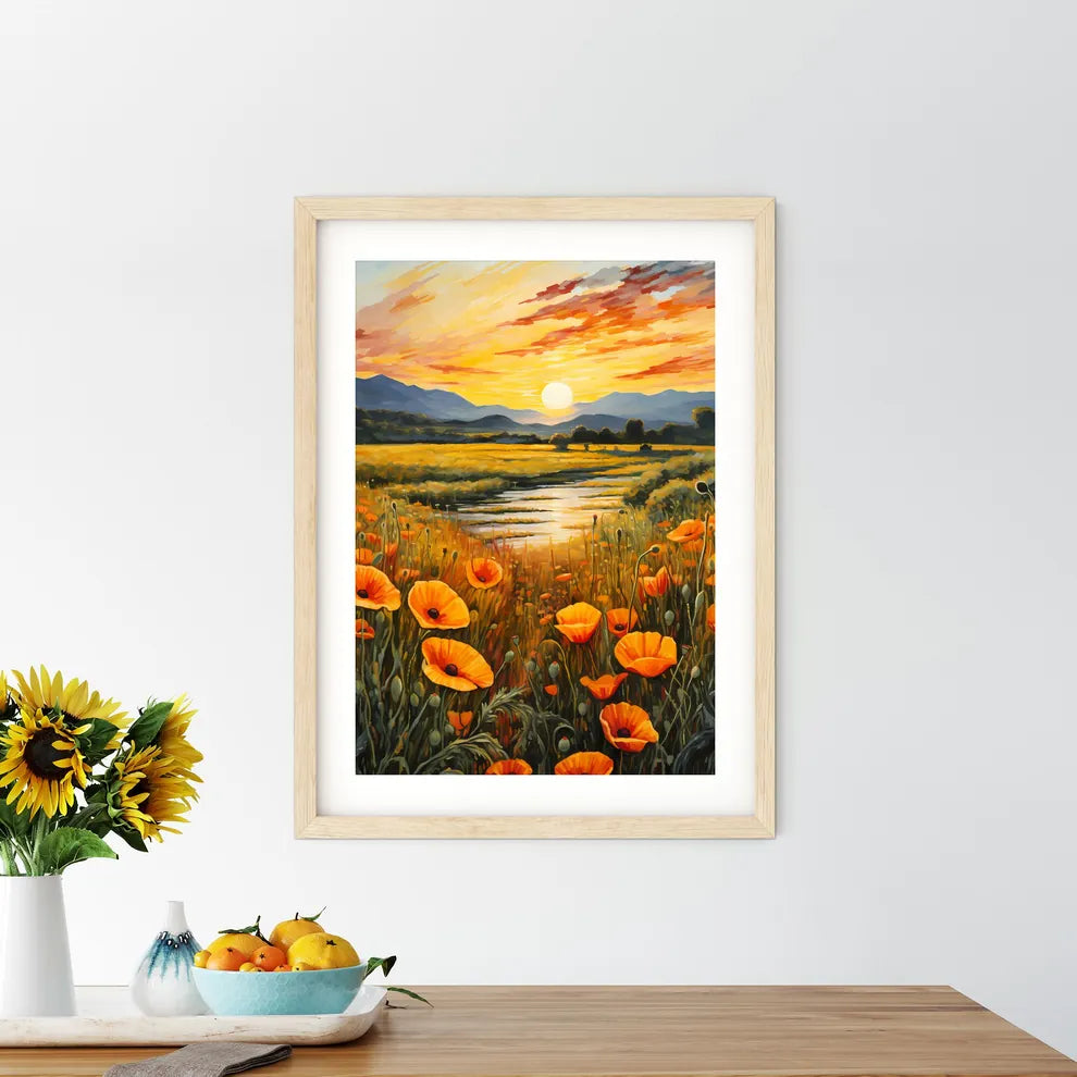 Painting Of A Field Of Flowers Art Prin - Kitchen Hangings