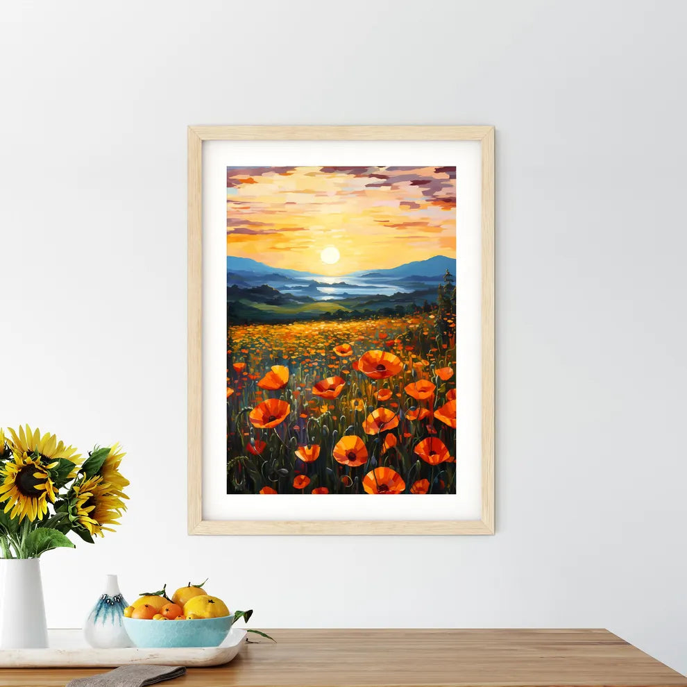 Painting Of A Field Of Flowers Art Prin - Kitchen Hangings