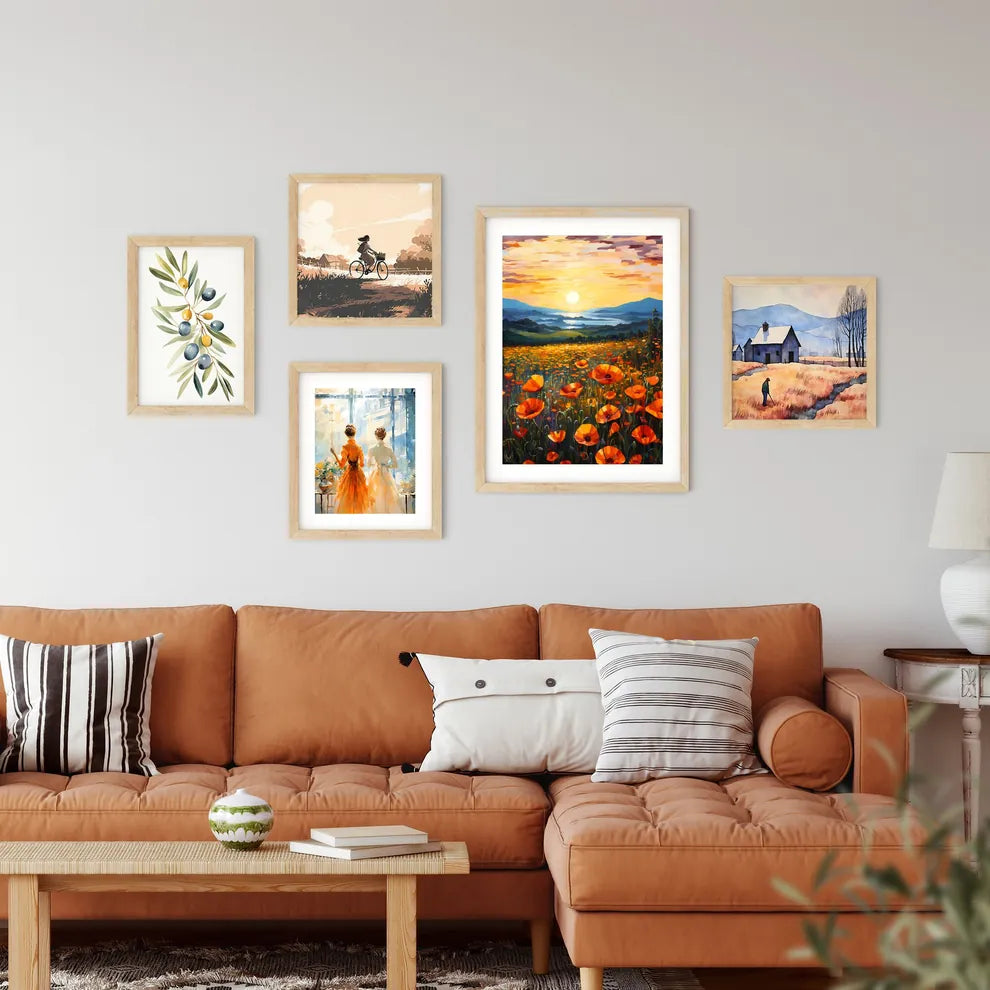 Painting Of A Field Of Flowers Art Prin Framed Print