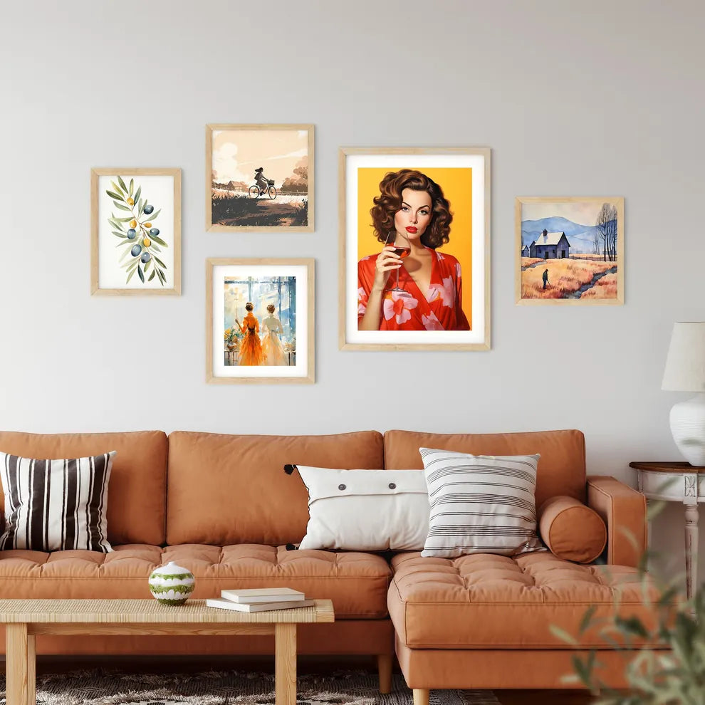 Woman Holding A Glass Of Wine Art Prin Framed Print