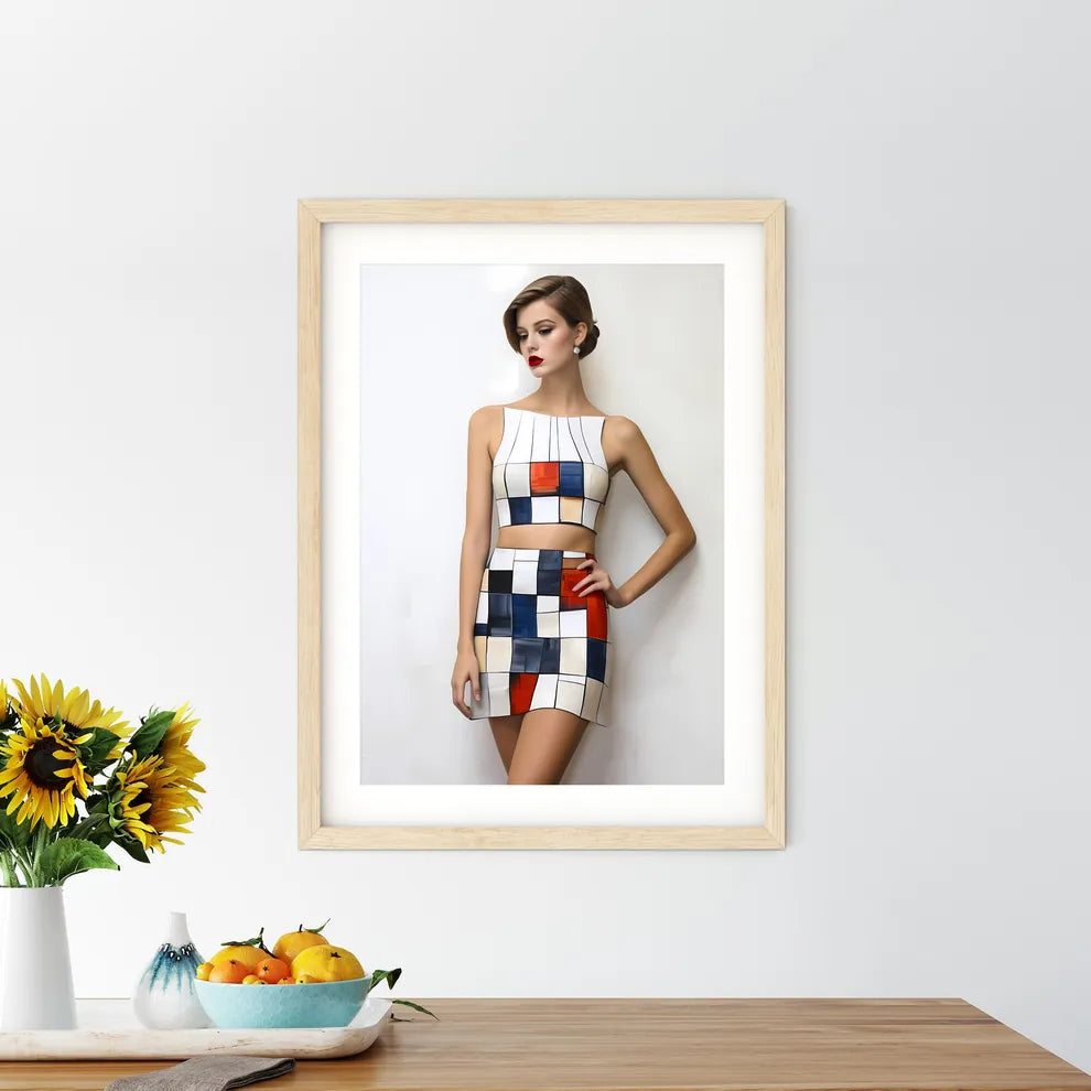 Woman In A Short Skirt And Top Art Prin - Kitchen Hangings