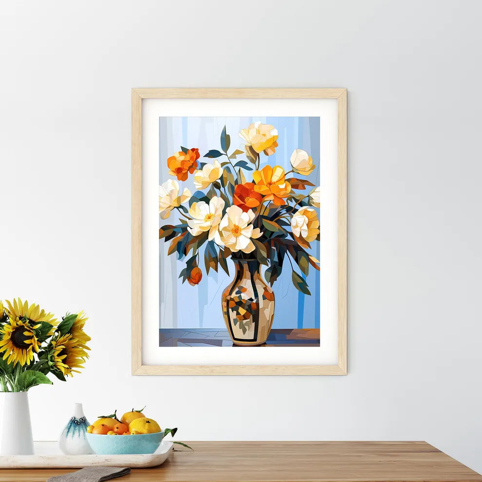 Painting Of Flowers In A Vase Art Prin - Kitchen Hangings