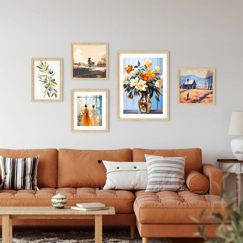 Painting Of Flowers In A Vase Art Prin Framed Print