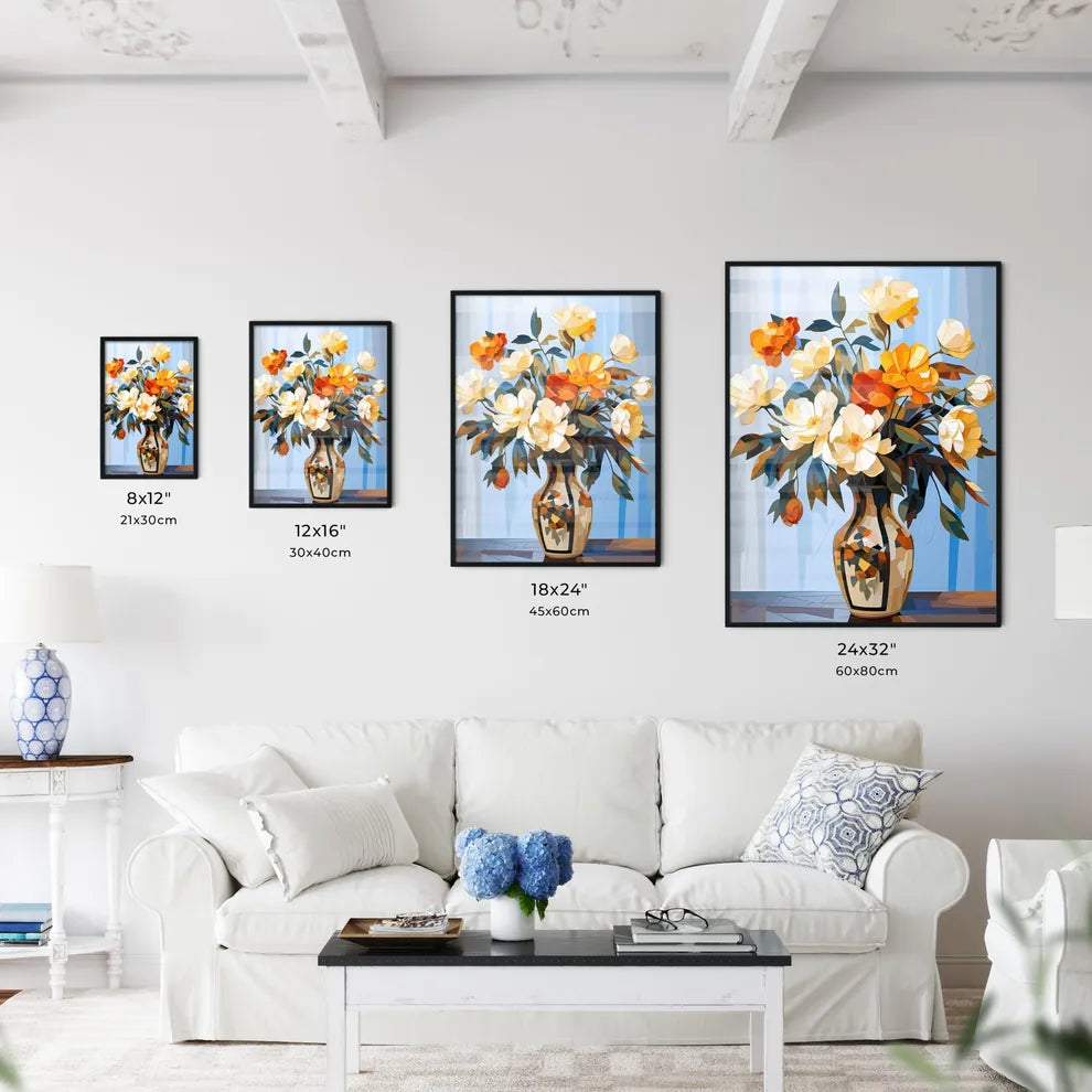 Painting Of Flowers In A Vase Art Prin Wall Art