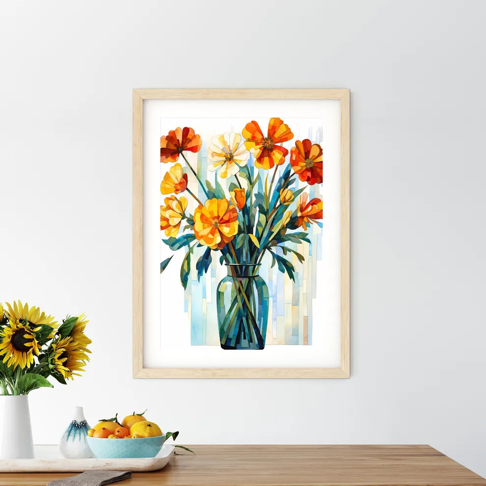 Painting Of Flowers In A Vase Art Prin - Kitchen Hangings