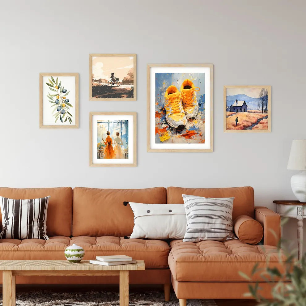 Pair Of Yellow Shoes Art Prin Framed Print