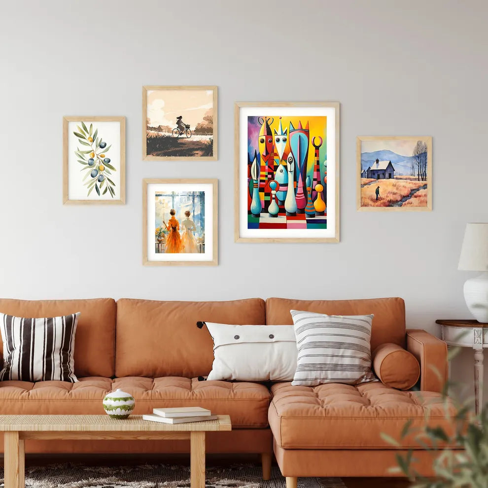 Painting Of A Group Of Colorf Framed Print