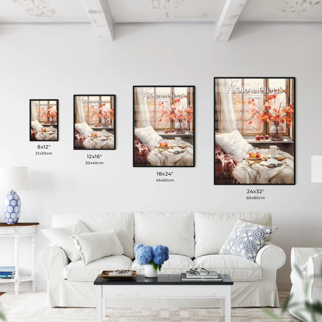 Painting Of A Vase Of Flowers And A Cup Of C - Kitchen Hangings