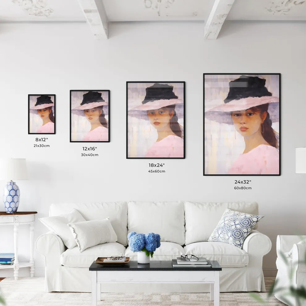 Painting Of A Woman Wearing A Hat Art Prin Wall Art