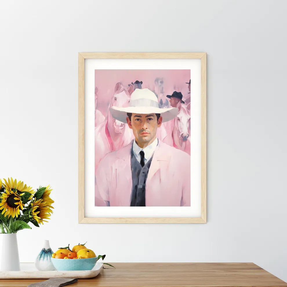 Man In A Hat And Tie With Hor Size Chart