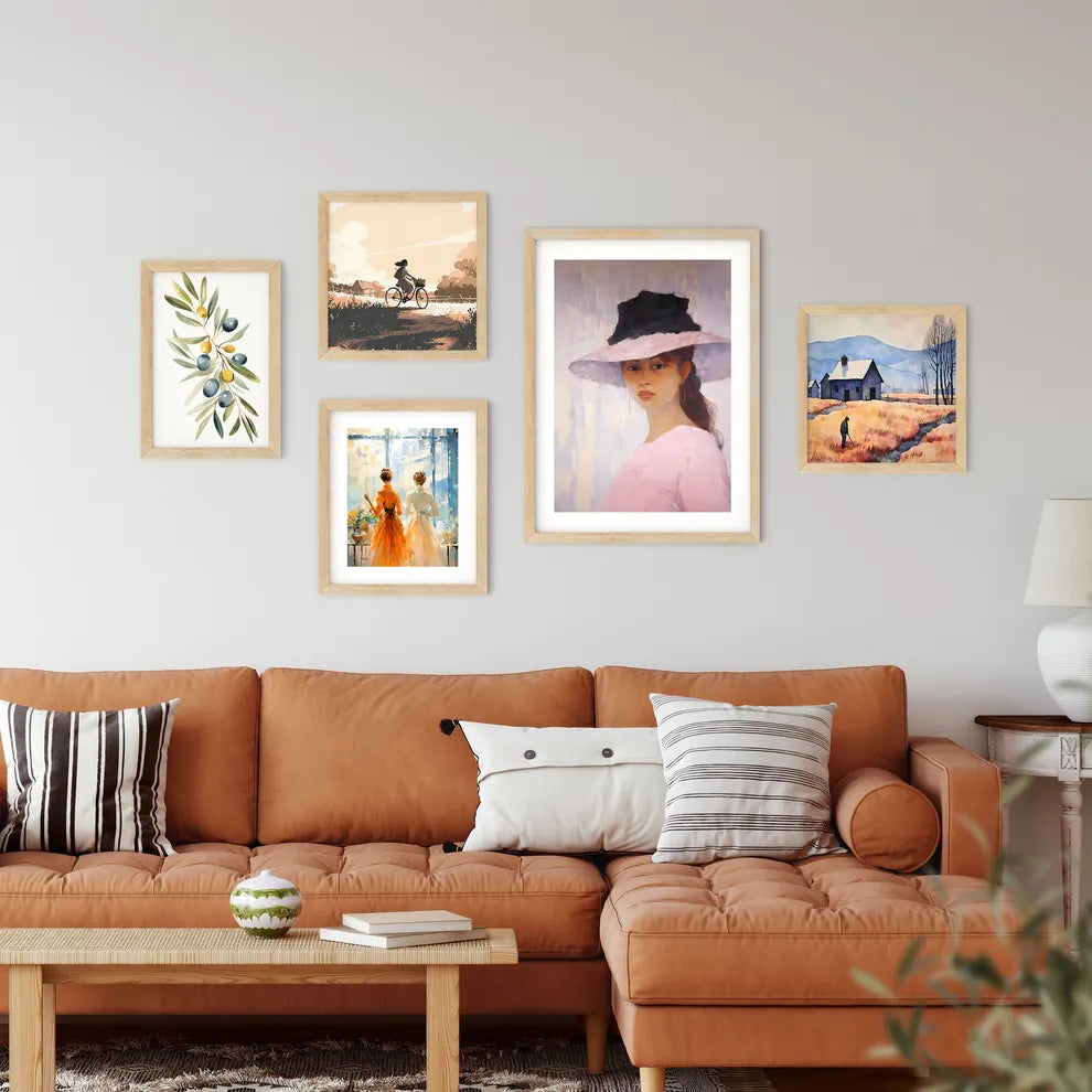 Painting Of A Woman Wearing A Hat Art Prin Framed Print