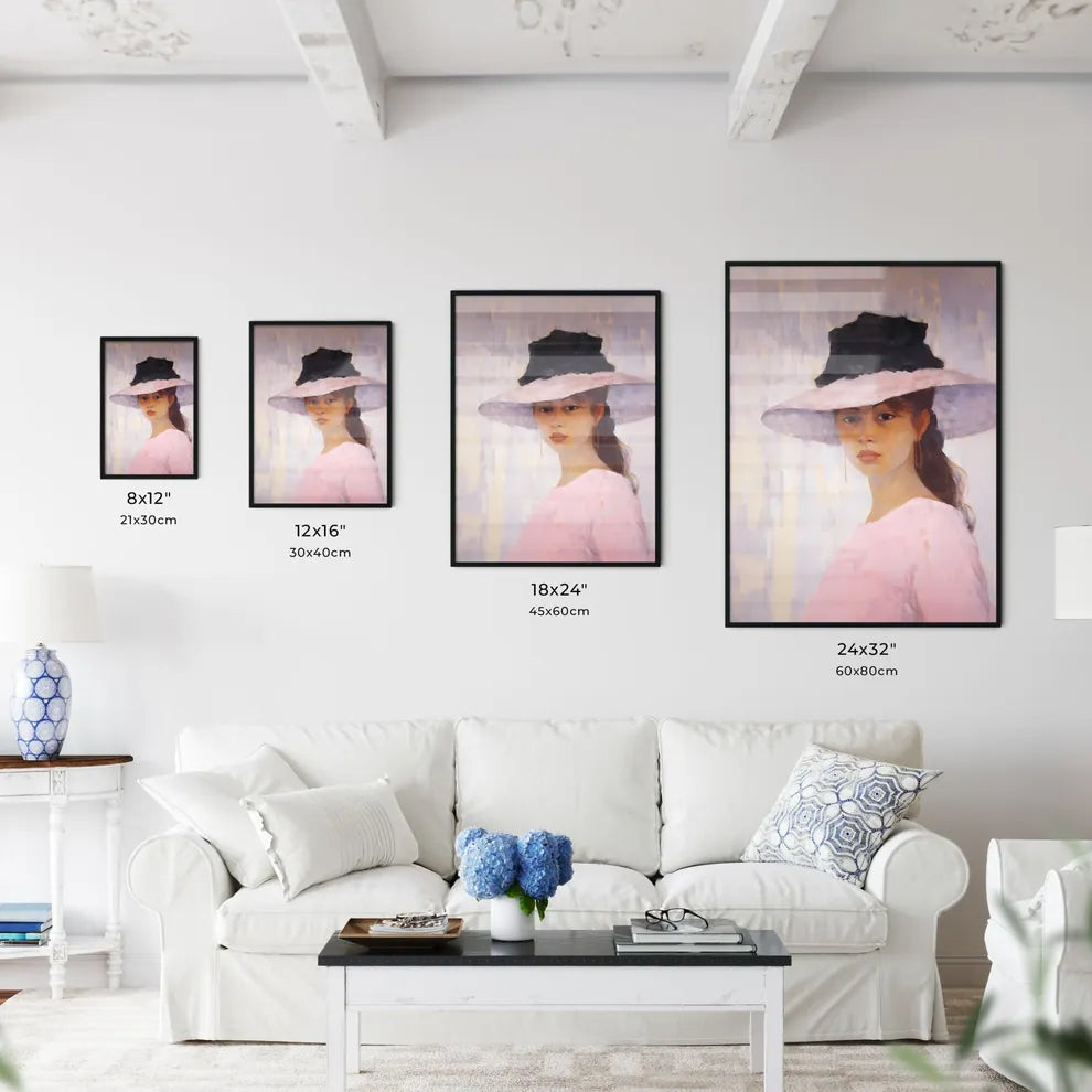 Painting Of A Woman Wearing A Hat Art Prin Wall Art
