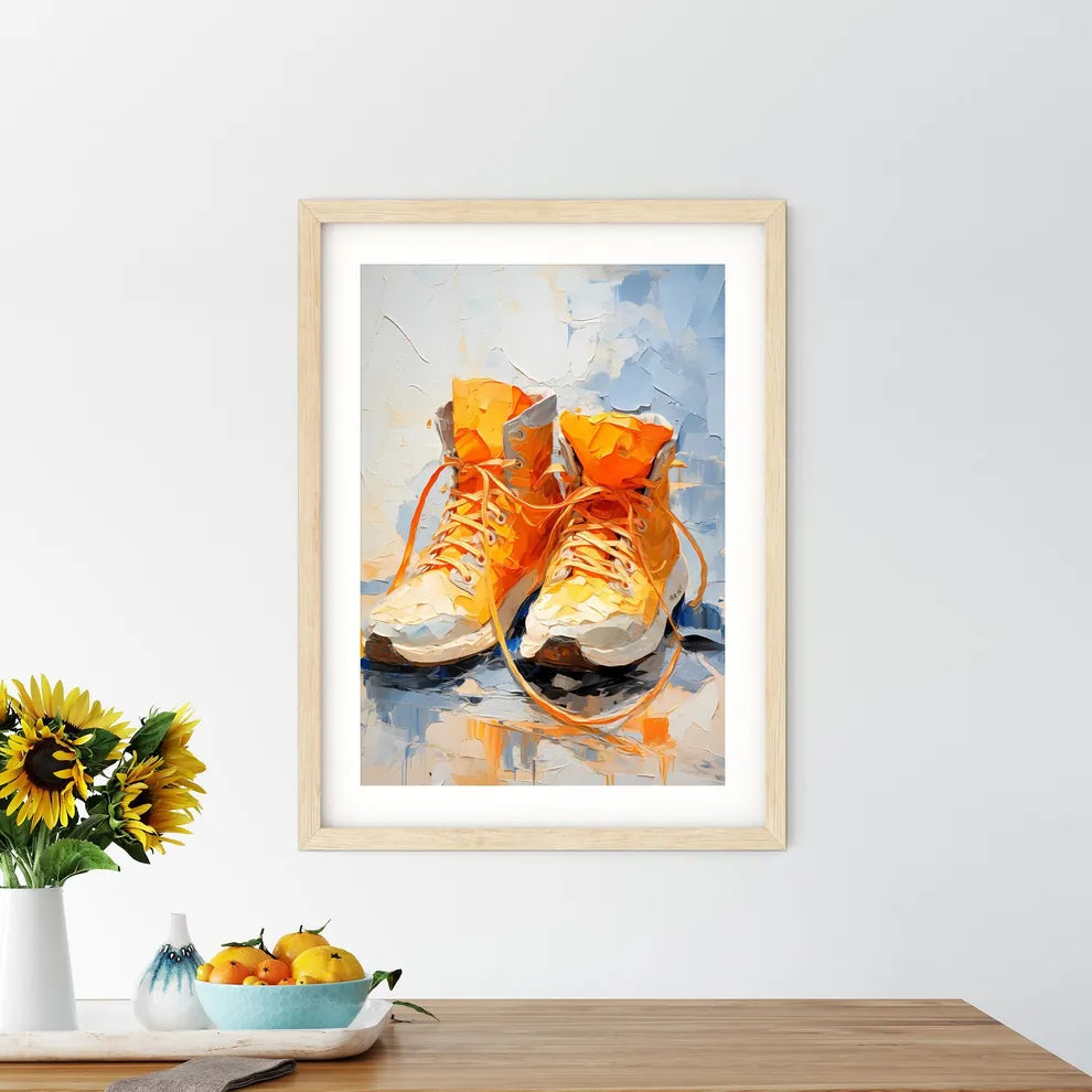 Painting Of A Pair Of Yellow Shoes Art Prin - Kitchen Hangings