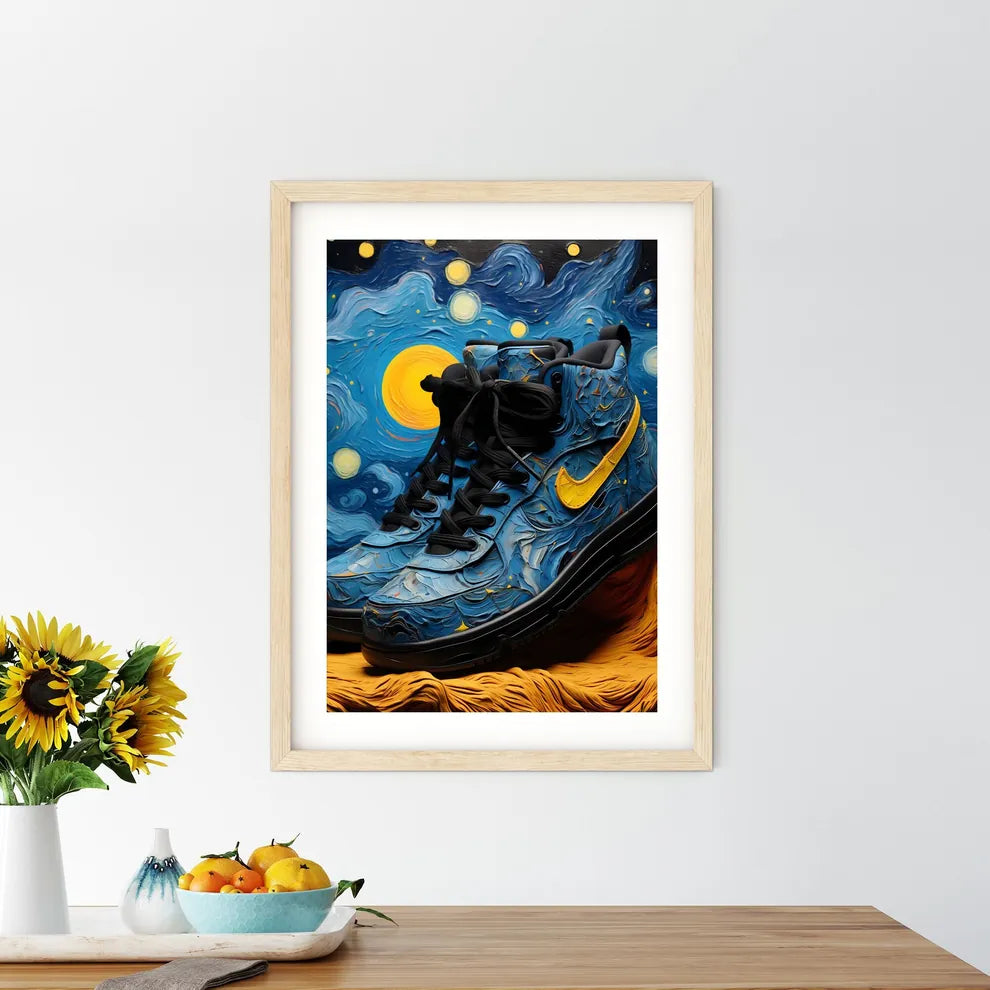 Pair Of Blue And Yellow Shoes Art Prin - Kitchen Hangings
