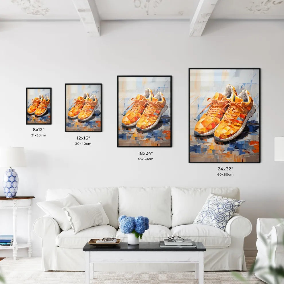 Pair Of Orange Shoes Art Prin Wall Art