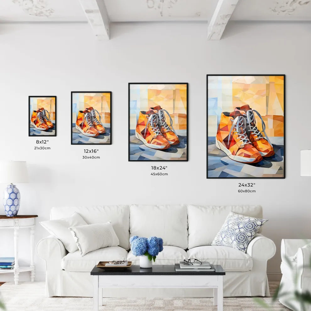 Pair Of Orange Shoes Art Prin Wall Art
