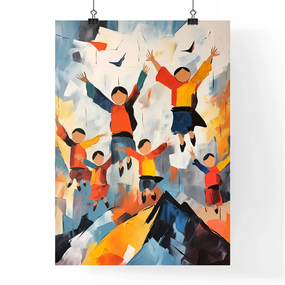 Painting Of People Jumping In The Air Art Pr Poster