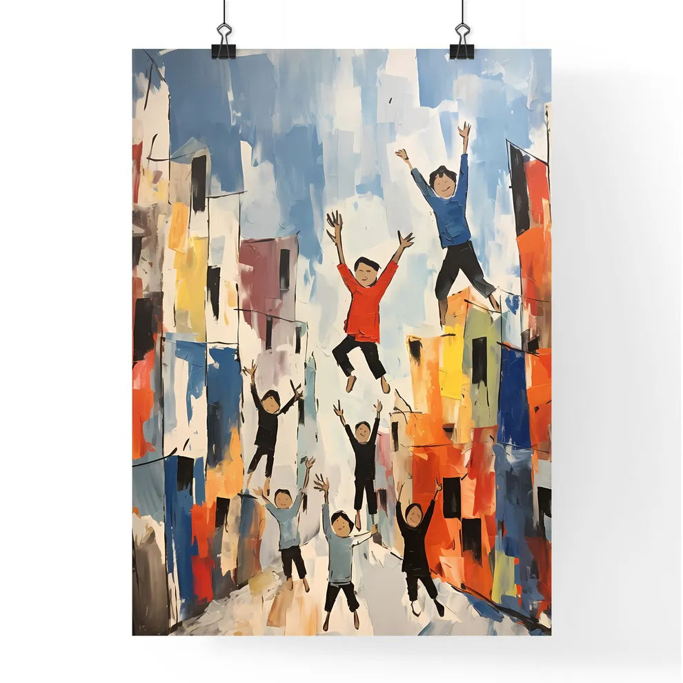 Painting Of People Jumping In The Air Art Pr Poster