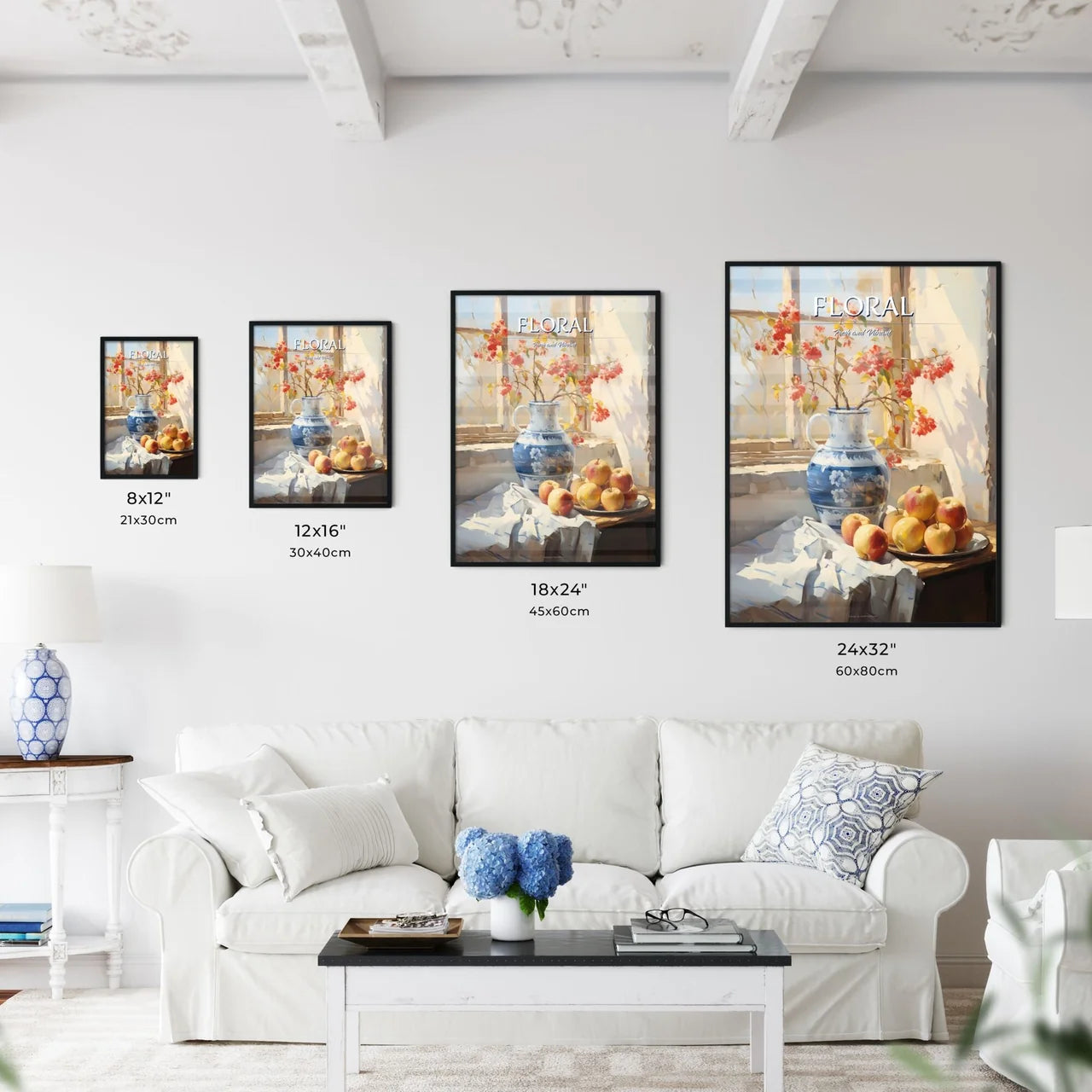 Painting Of A Vase Of Flowers And Apples Art - Kitchen Hangings