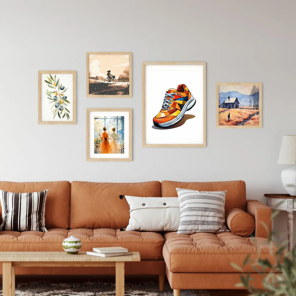 Colorful Shoe With White Sole Art Prin Framed Print